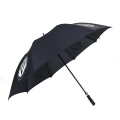 China supplier OEM nylon fabric black metal shaft rubber handle straight golf umbrella for outdoor